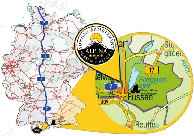 ALPINA Füssen Anfahrt Allgäu Neuschwanstein