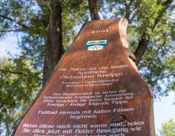 Kneipp-Infotafel in Puchheim-Ort