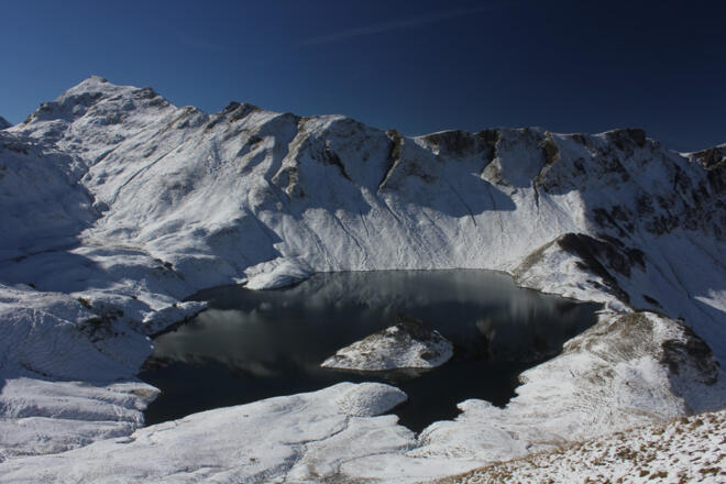 Schrecksee nach Neuschnee im Herbst