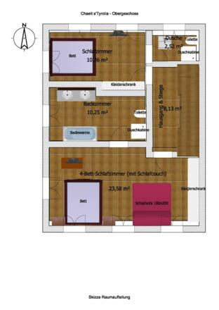 Chalet Skizze 2 OG