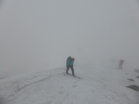 Gipfelgrat - leider im dichten Nebel