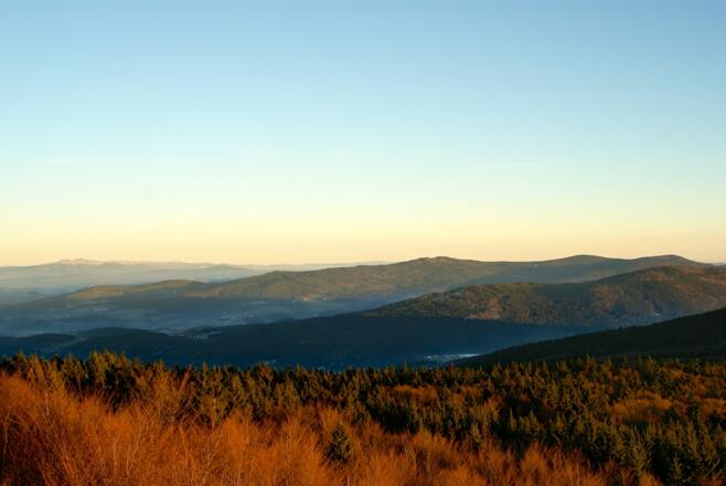 Blick vom Hirschen zum Einödriegel und Oberbreitenau