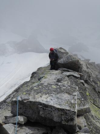 Am Beginn des Abstieges über den Riepengrat