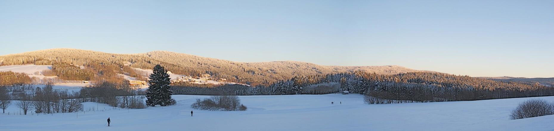 Abend-Panorama von der Loipe - Predigtstuhl/Knogl/Hirschenstein