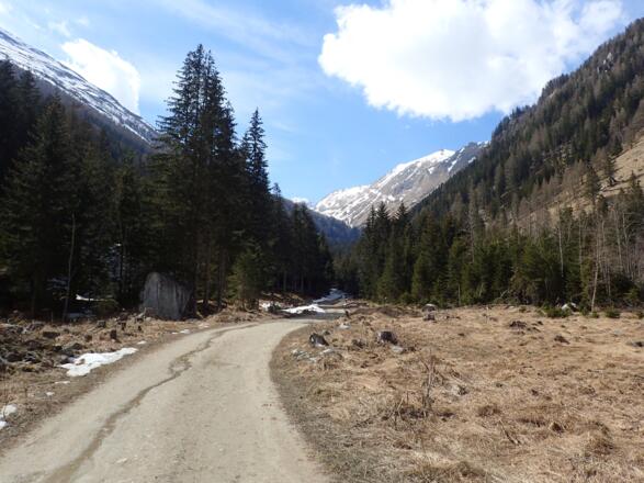 Im Mai darf man die Ski meist schon ein Stück weit tragen - kurz vor der Kochlöffelhütte
