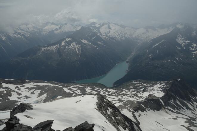 Tiefblick zum Schlegeisspeicher