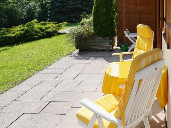 Ferienwohnung Am Rottach-Damm - Terrassee mit Blick zum Wallberg