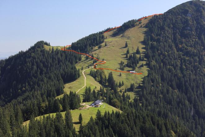 Der ostseitige Gipfelabstieg