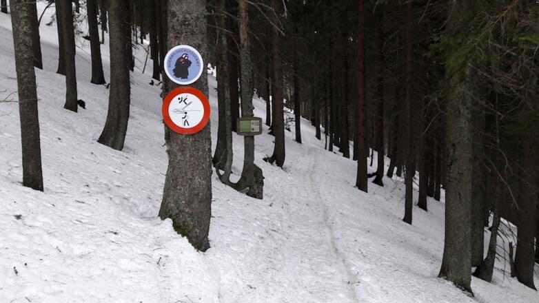 Verbotener Verbindungsweg entlang der Arberhänge