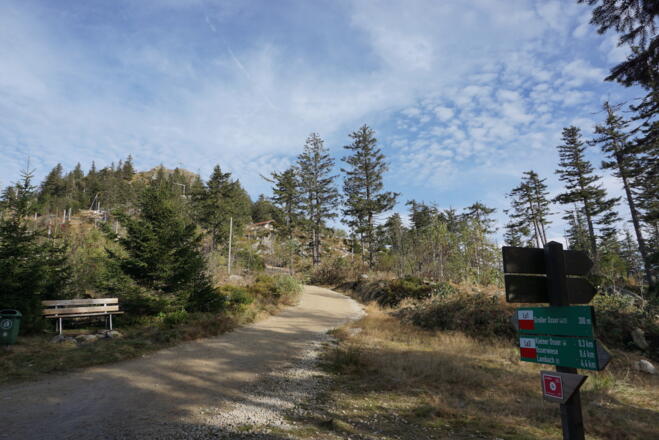Blick zum Großen Osser vom Sattel zwischen Kleinen und Großen Osser