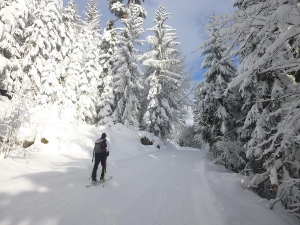 Gewalzte Strecke zur Chamer Hütte