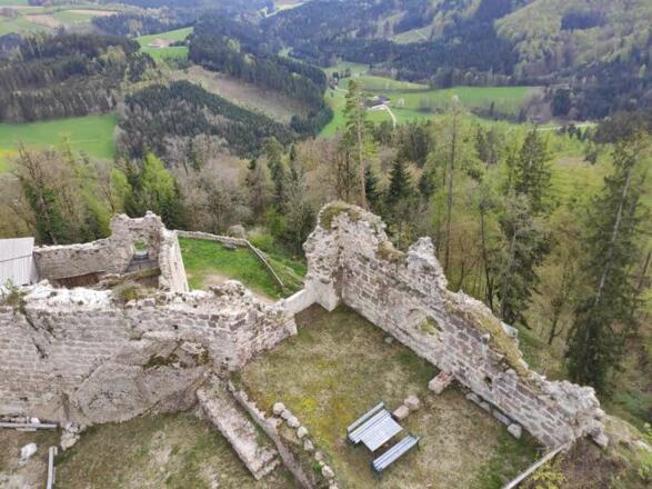 Ruine Klingenberg von oben