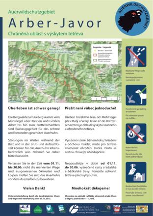 Auerwildschutz-Hinweis - bitte markierte Wege nicht verlassen!