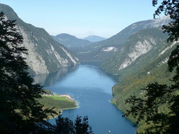 Blick vom Sagerecksteig zum Königsee