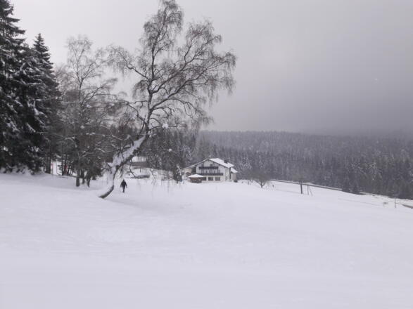 Blick zum Berggasthof Markbuchen