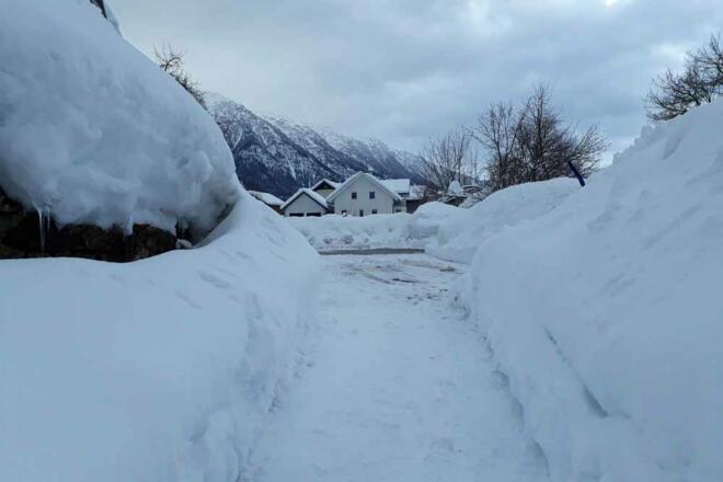 Ferienhaus Naschgarten in Bad Goisern - Zufahrt zum Ferienhaus