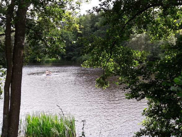 Schwarzer Regen von der Straße nach Sägmühle