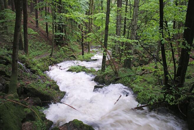 Nagelsteiner Wasserfälle bei Hochwasser