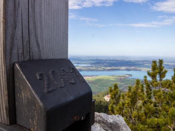 Aussicht vom Franziskaner auf den Forggensee.