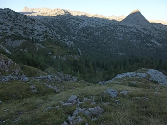 Blick vom Anstieg zum Steinernen Meer mit Breithorn