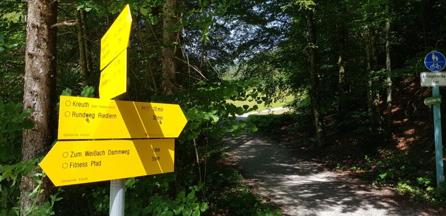 Wegschild nach Riedlern