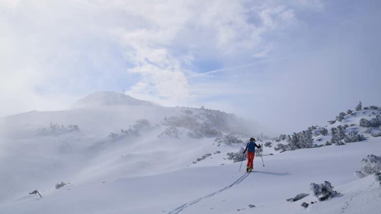 Aufstieg zum Gipfel Skitour Roßkogel Brandenberg
