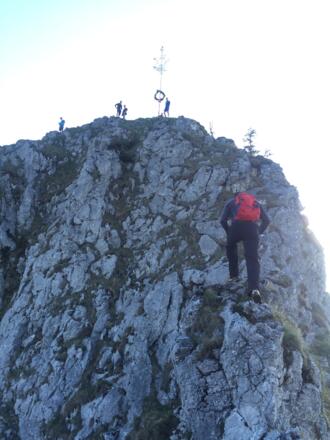 Schwierigste Stelle im Anstieg zum Schober: um den Gendarm und weiter zum Gipfel