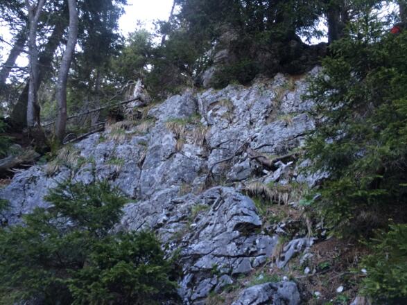 Hier gehts auf den Schober (Variante &quot;links&quot;) an der Schlüsselstelle vom vorherigen Foto.