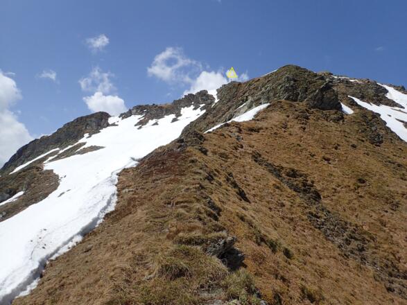 Im Sattel mit Blick zur Seekarspitze