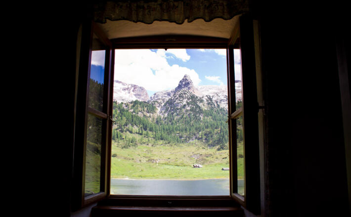 Blick aus dem Kärlingerhaus zum Funtensee
