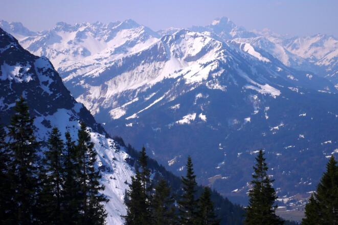 Fellhorn, Kanzelwand und im Hintergrund der Widderstein