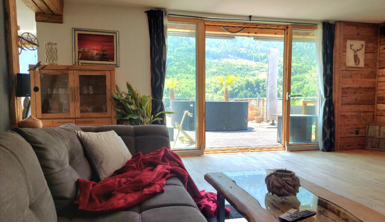 Wohnzimmer Ausblick Terrasse - Goldener Anker