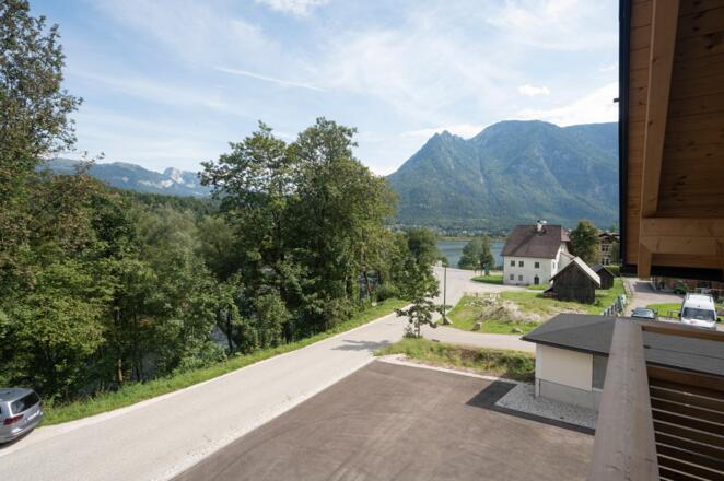 Aussicht vom Balkon von good-goisern hotel Richtung Hallstättersee