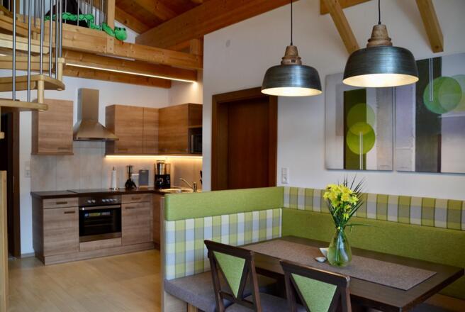 Küche und Wohnzimmer Wohnung Bergzauber