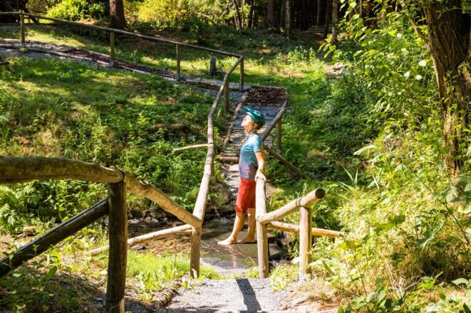 Kurze Verschnaufpause während der Befahrung der Schiefergebirgstrophy