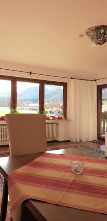 Ferienwohnung Haulle Kreuth am Tegernsee Wohnzimmer Ausblick