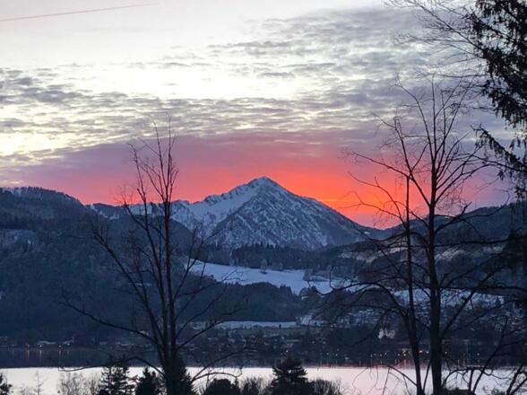 Sonnenuntergang im Winter, Blick von Terrasse