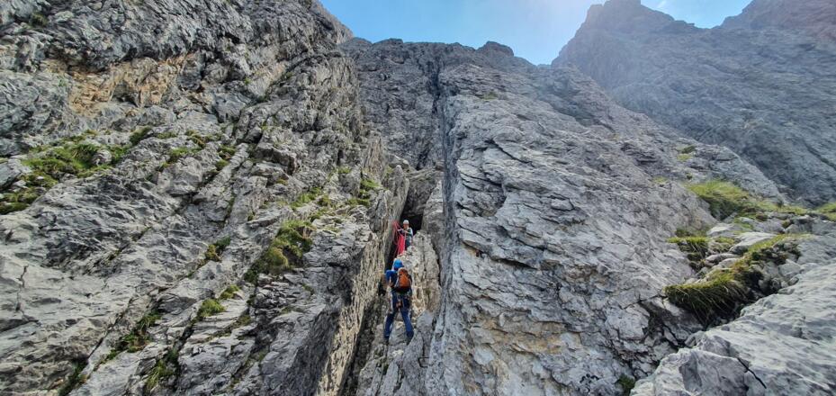 Die Schlucht und der Standplatz beim Kantenköpfl...