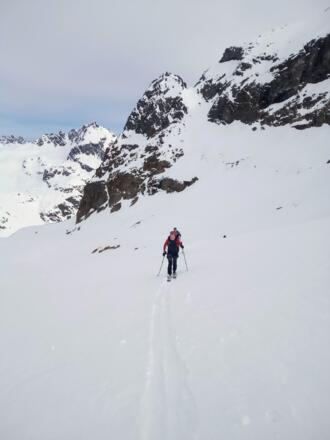 Im Aufstieg zum Klostertaler Gletscher.
