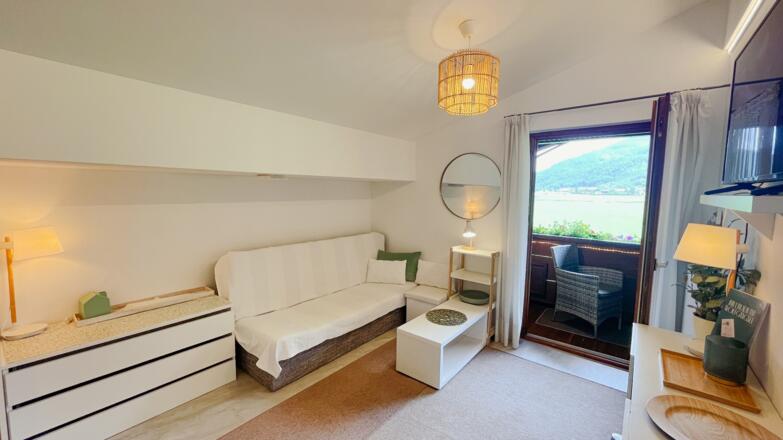 Ferienwohnung mit kleiner Kochnische, Balkon und Dusche/WC