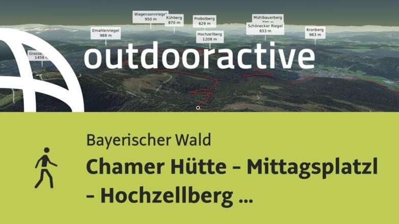 Wanderung im Bayerischen Wald: Chamer Hütte - Mittagsplatzl - Hochzellberg - Rieslochfälle -Hochfall