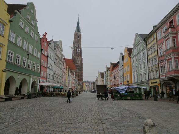Ankunft in der Altstadt in Landshut