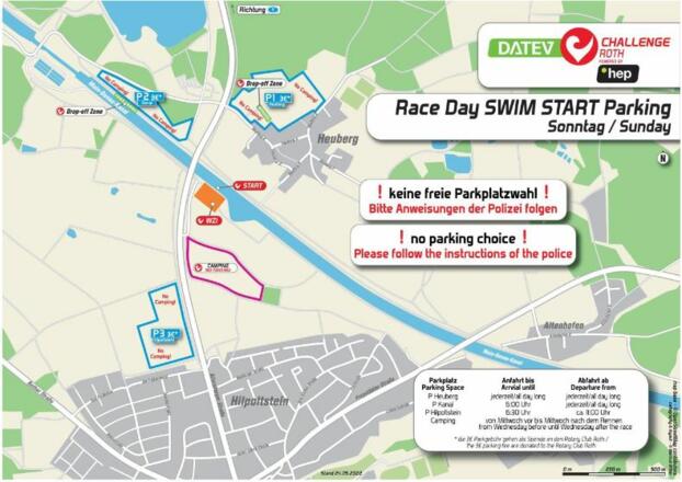 Parkplatzplan, Schwimmstart 2023