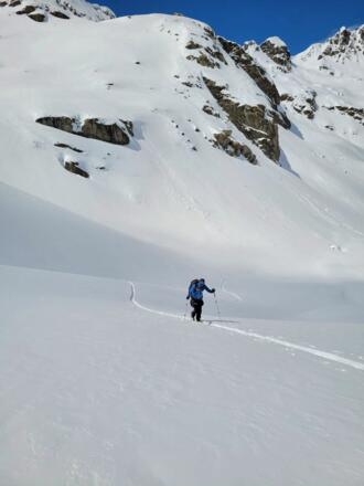 Aufstieg nach dem Talschluss hinauf zur Roten Furka.