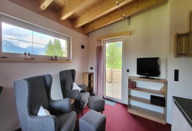 Wohnzimmer Ferienwohnung Lärche