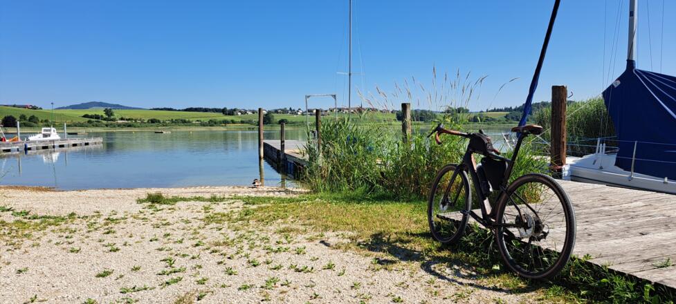 Erster Badestopp am Wallersee...