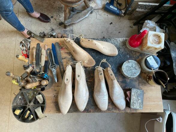 Arbeitsplatz der Schuhmacherin