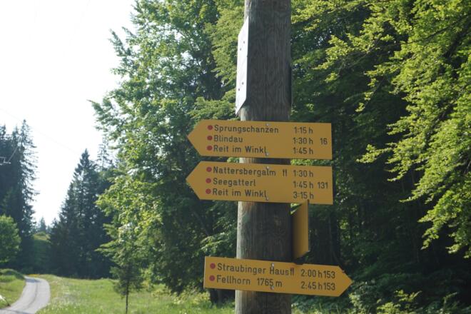 Wegweiser bei der Hindenburghütte