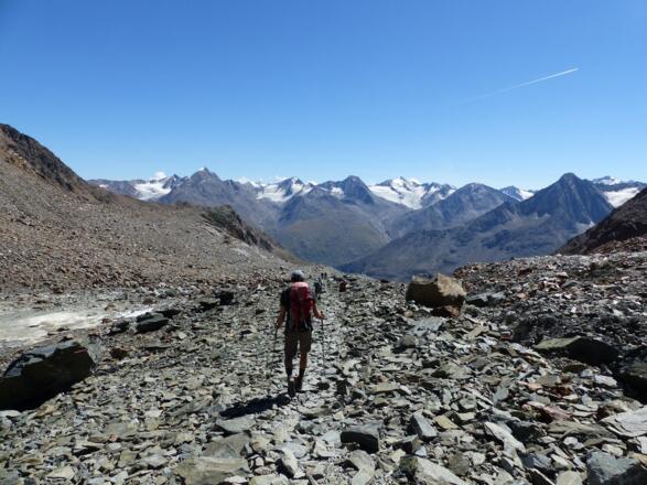 Genussvoller Abstieg zur Breslauer Hütte.