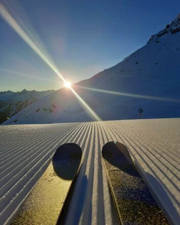 frühmorgens im Skigebiet Silvretta Montafon